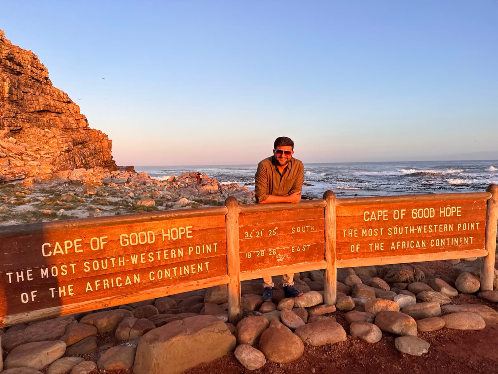 Anand Thakkar at the Cape of Good Hope, the most south-western point of the African continent, Cape Town, 2023